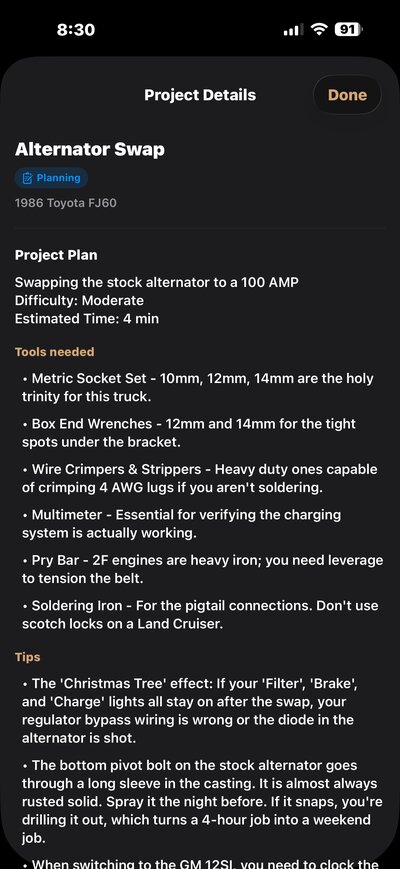 AI generated project plan
